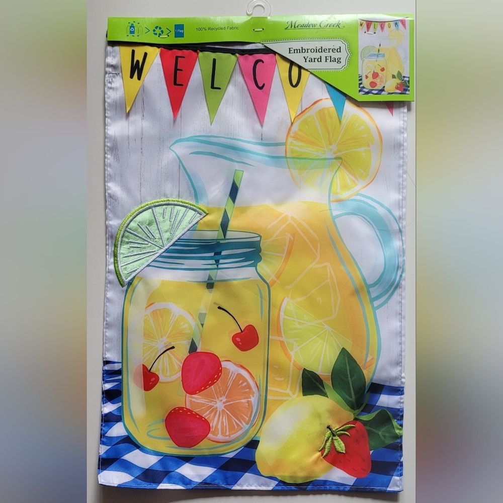 Embroidered Garden Yard Flag Welcome Lemonade